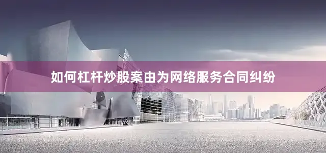 如何杠杆炒股案由为网络服务合同纠纷